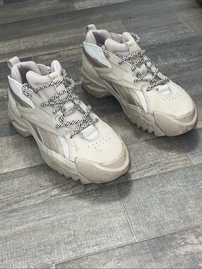 Reebok Cardi B Chunky Lace-Up Modern Beige Sneakers - Beige Cream 6.5